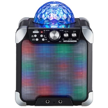 Głośnik Bluetooth KARAOKE do 2 mikrofonów i gitary DISCO LED RGB Mikrofon