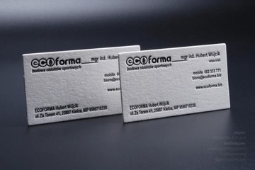 Визитки плотные хлопковые с тиснением, 100 шт.