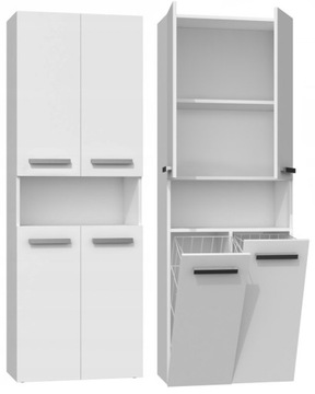 SZAFKA ŁAZIENKOWA 2 KOSZE ULA DK 2K 60CM BIEL MAT