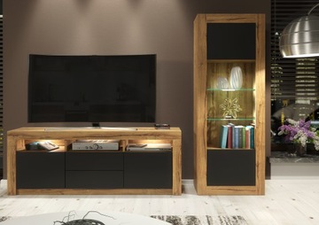 ШКАФ ДЛЯ ТЕЛЕВИЗОРА РЕТРО ЛОФТ РЕТРО ЛОФТ ДУБ/ЧЕРНЫЙ