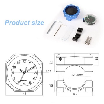 МИНИ ЧЕРНЫЕ КВАРЦЕВЫЕ ЧАСЫ ДЛЯ МОТОЦИКЛА ИЛИ ВЕЛОСИПЕДА