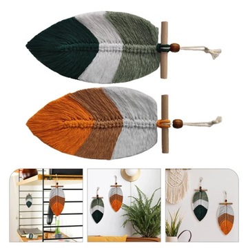 Ścienna makrama Art Liść Boho Dekoracja wisząca