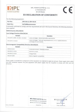 Блок питания светодиодов 12В/4А, CV, пластик IP67, Global Power, GLP