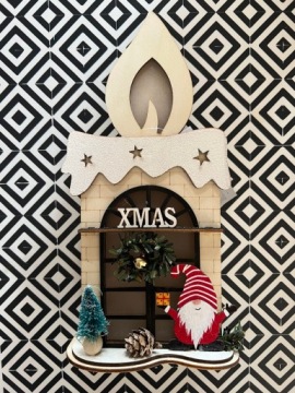 Новогодняя статуэтка WINTER DECORATION MDF LED CHRISTMAS