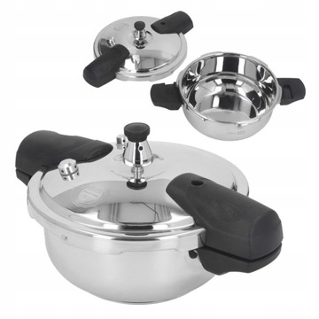 MINI SZYBKOWAR 1,8L GARNEK CIŚNIENIOWY 18CM, srebrny, srebrny