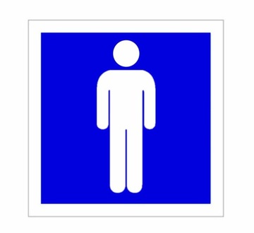 NAKLEJKA INFORMACYJNA NA DRZWI WC TOALETA MĘSKA 10CM