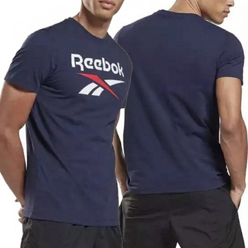 Reebok t-shirt koszulka męska granatowa bawełna Big Logo Tee HG2423 S