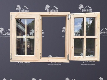 OKNO ROZWIERNO-UCHYLNE DREWNIANE DWUSKRZYDŁOWE 100x80 cm + SZPROS