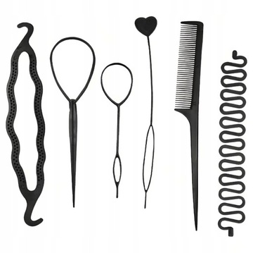 ZESTAW DO UPIĘĆ WŁOSÓW WYPEŁNIACZ DO KOKA GRZEBIEŃ TWISTER FRYZURA 6 SZT