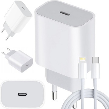 БЫСТРОЕ ЗАРЯДНОЕ УСТРОЙСТВО ДЛЯ IPHONE USB C CUB 20 Вт + КАБЕЛЬ LIGHTNING ДЛЯ IPHONE 1 М