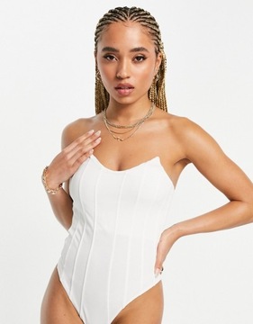 MISSGUIDED ŚMIETANKOWE GORSETOWE BODY (42)