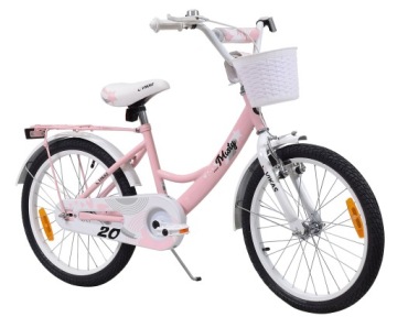 ДЕТСКИЙ ВЕЛОСИПЕД 20 дюймов ДЛЯ ДЕВОЧКИ КОРЗИНА + СВОБОДНАЯ ПОДСТАВКА