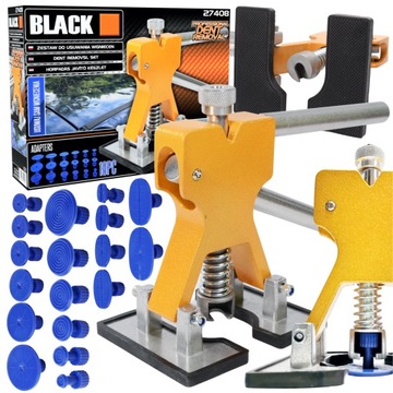 ZESTAW DO WYCIĄGANIA WGNIOTEK WGNIECEŃ KAROSERII PULLER ADAPTERY BLACK
