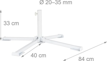 УНИВЕРСАЛЬНАЯ ОСНОВА ЗОНТА для бетонных плит CROSS, белая, устойчивая