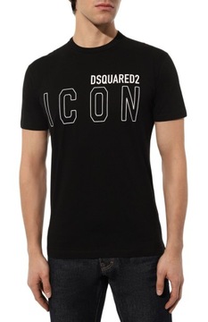DSQUARED2 markowy męski t-shirt ICON NERO -45% XXL