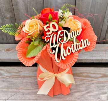 Pachnący Bukiet Mydlany z RĘCZNIKÓW Kwiaty Róże Mydlane Prezent na Urodziny