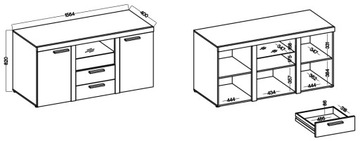 Румба секция с комодом, цвет Лефкас