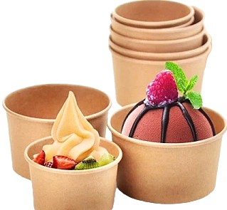 KUBKI PAPIEROWE KRAFT EKO BIODEGRADOWALNE 320ML50SZT DESERY