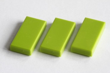 Lego 3069 1x2 płytka tile j. zielony 3 szt.
