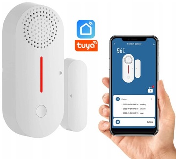 CZUJNIK ALARM OTWARCIA DRZWI OKNA Z SYGNAŁEM DŹWIĘKOWYM DŹWIĘKIEM WIFI TUYA