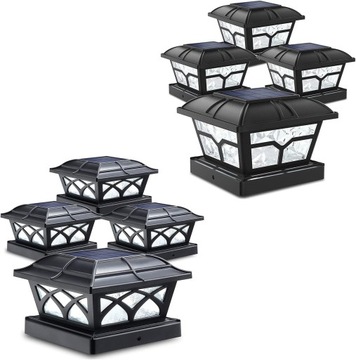 SOLARNE LAMPY SIEDINLAR 2 TRYBY KOLORÓW CZARNE SZKLANE 4-PACK