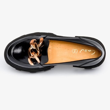 МОКАСИНЫ НА ПЛАТФОРМЕ, КОЖА, ЦЕПОЧКА, размер 39