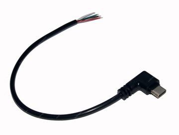 РАЗЪЕМ USB-C С 4-КОНТАКТНЫМ КАБЕЛЕМ, 30 СМ, питание + данные, 22AWG, 5 В/3 А