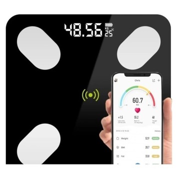 WAGA ŁAZIENKOWA ANALITYCZNA SLIM 180KG SMART+ 31w1 ANDROID iOS PRECYZYJNA