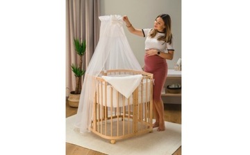 ВАЛДИН Деревянная детская кроватка 7в1 с матрасом НАТУРАЛЬНОЕ ДЕРЕВО