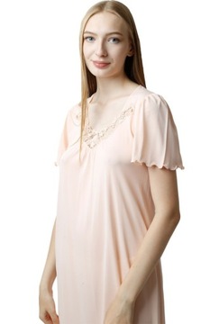 Dámska nočná košeľa Beatriz za koleno : Farba - Lososová, Veľkosť - 58