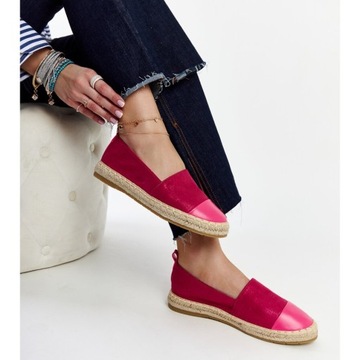 Różowe Skóra ekologiczna Buty Espadryle r.36