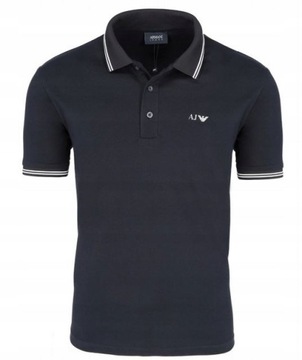 ARMANI Navy Men POLO Polówka Granatowa _ S