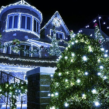 słoneczne diody led string 200 świateł Biały