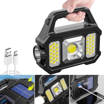 LEKKI WODOODPORNY PRZENOŚNY REFLEKTOR Z 6 TRYBY ŚWIECENIA, PRZENOŚNY, USB