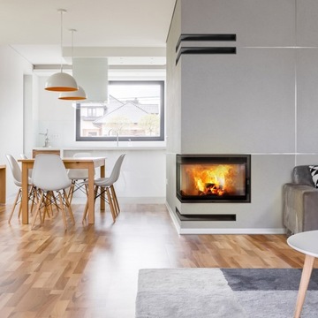 КАМИННАЯ РЕШЕТКА УГЛОВАЯ ЛЮФТ 400х600х60 ЧЕРНАЯ