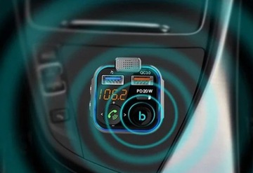 АВТОМОБИЛЬНЫЙ ПЕРЕДАТЧИК BLUETOOTH FM MP3 БЫСТРОЕ ЗАРЯДНОЕ УСТРОЙСТВО 3 x USB QC 3.0