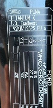 Ford Puma II Crossover 1.0 EcoBoost 125KM 2020 Ford Puma TITANIUM-X, Automat,Niski przebieg, Zarejestrowany Benzyna 125KM, zdjęcie 33