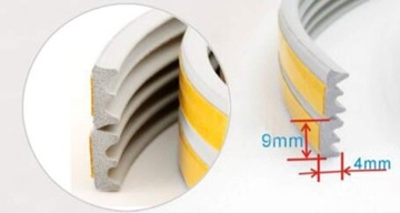 ПРОКЛАДКА РЕЗИНОВАЯ САМОКЛЕЯЩАЯСЯ, ВЕТРОЗАЩИТНАЯ, ВОДОНЕПРОНИЦАЕМАЯ ДЛЯ ОКОН 12М*9ММ