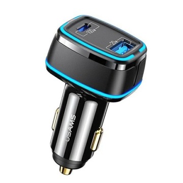 USAMS Ładowarka samochodowa 1xUSB + 1xUSB-C C24 12