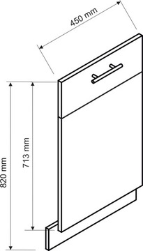 КОРПУС ПОСУДОМОЕЧНОЙ МАШИНЫ 45 СМ == ПЕРЕДНЯЯ ЧАСТЬ СО СКРЫТОЙ ПАНЕЛЬЮ