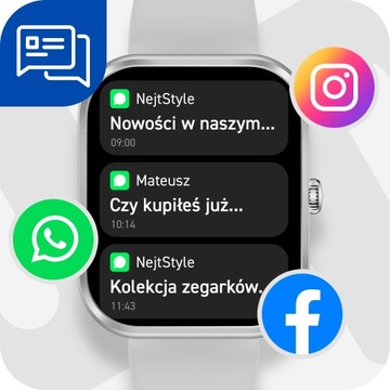 SMARTWATCH ZEGAREK POLSKIE MENU ROZMOWY SPORT SMART WATCH MĘSKI ORAZ DAMSKI
