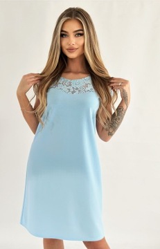 СИНЕЕ ЭЛЕГАНТНОЕ ПЛАТЬЕ С КРУЖЕВОМ НА СВАДЬБУ ПРИПРЕЧАНИЯ M - 4XL