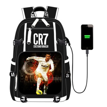 PLECAK SZKOLNY TORNISTER RONALDO USB A4 DUŻY WODOODPORNY KOLORY WZORÓW STYL