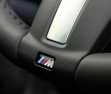 4 шт. Наклейки со значком BMW M-Power на диски, руль, кокпит 17x9 хром.