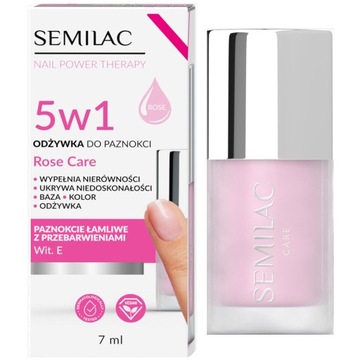 Кондиционер для ногтей Semilac ROSE CARE 5в1 Nail Power