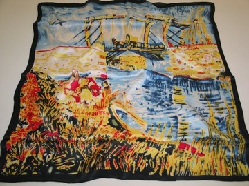 Apaszka Chusta Jedwabna 100% JEDWAB NATURALNY SILK Vincent Van Gogh