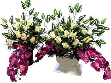 КРЕМОВЫЙ НАБОР МОГИЛА КОМПОЗИЦИЯ КЛАДБИЩЕ СЕРДЦЕ РОЗЫ ВИН БУКЕТ НАБОР