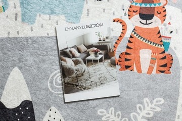 DZIECIĘCY DYWAN DO PRANIA GUMA 80x150 INDIAŃSKI WIOSKA #I149