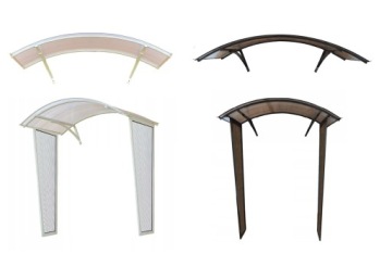 DASZEK NAD DRZWI ŁUKOWY ZADASZENIE 158 X 90 BIAŁY