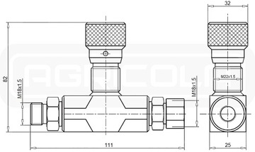 Клапан дроссельный VRFB 90 M18x1,5 30л/мин 350бар OM